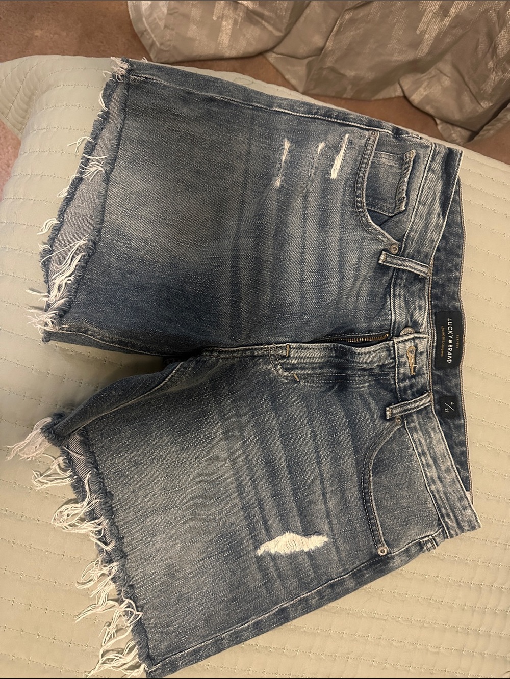 Lucky Brand Blue Distressed Denim Cutoff Shorts